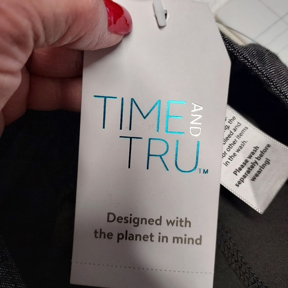 Time and Tru size 12 black tiered skirt NWT denim cotton - Picture 2 of 13